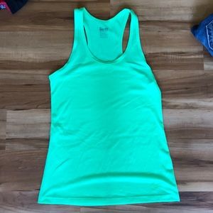 Lime green Nike dri fit running tank